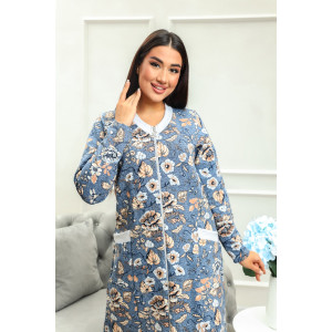 Халат женский №010 футер 2-х нитка (последний размер) синий 48 Халат женский №010 футер 2-х нитка (последний размер) синий 48