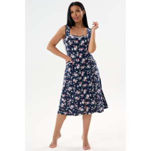 Халат женский №46690 кулирка (последний размер) темно-синий 52 Халат женский №46690 кулирка (последний размер) темно-синий 52