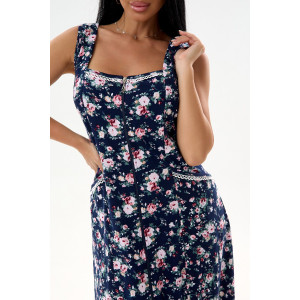 Халат женский №46690 кулирка (последний размер) темно-синий 52 Халат женский №46690 кулирка (последний размер) темно-синий 52