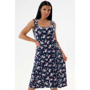 Халат женский №46690 кулирка (последний размер) темно-синий 52 Халат женский №46690 кулирка (последний размер) темно-синий 52