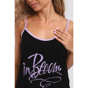 Пижама женская №78564 кулирка+вискоза (последний размер) черный 46