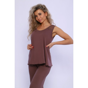 Пижама женская №78542 вискоза (последний размер) шоколад 52