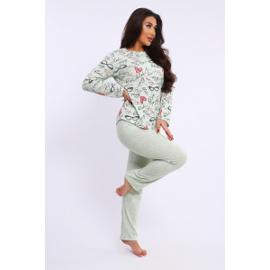 Костюм двойка женский №24276 кулирка (последний размер) светло-зеленый 52