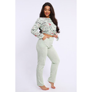 Костюм двойка женский №24276 кулирка (последний размер) светло-зеленый 52