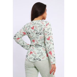 Костюм двойка женский №24276 кулирка (последний размер) светло-зеленый 52