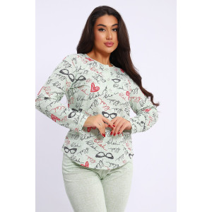 Костюм двойка женский №24276 кулирка (последний размер) светло-зеленый 52