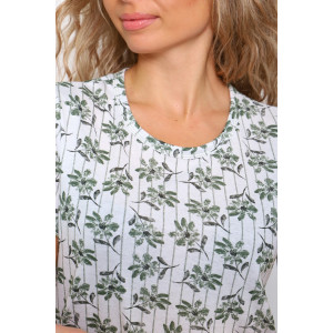 Сорочка женская №33601 кулирка (последний размер) белый-хаки 56,58