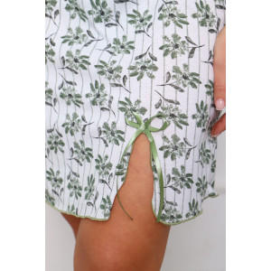 Сорочка женская №33601 кулирка (последний размер) белый-хаки 56,58