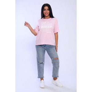 Футболка женская №80018 кулирка (последний размер) розовый 62