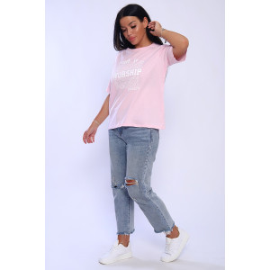 Футболка женская №80018 кулирка (последний размер) розовый 62