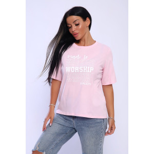 Футболка женская №80018 кулирка (последний размер) розовый 62