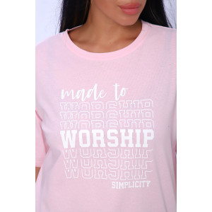 Футболка женская №80018 кулирка (последний размер) розовый 62