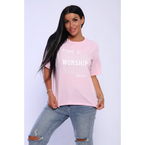 Футболка женская №80018 кулирка (последний размер) розовый 62