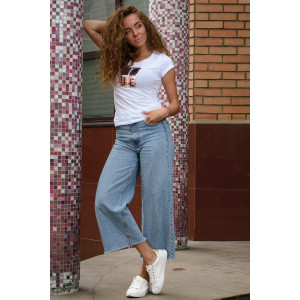 Футболка женская №7180 кулирка с лайкрой пенье (последний размер) белый 44,50