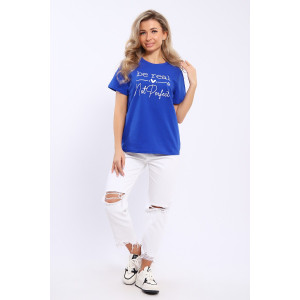 Футболка женская №21044 кулирка (последний размер) васильковый 46 Футболка женская №21044 кулирка (последний размер) васильковый 46