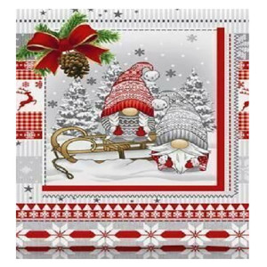 Полотенце кухонное "NewYear" вафельное полотно "Гномики" (последний размер) 45х60