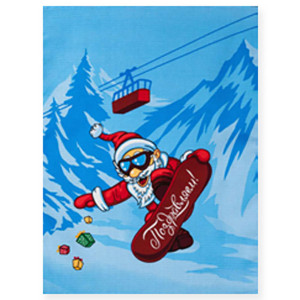 Полотенце кухонное "NewYear" вафельное полотно "Зимние забавы" вид синий (последний размер) 45х60