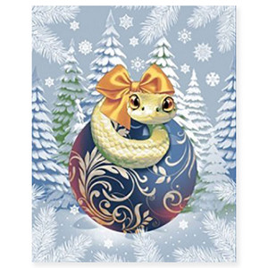 Полотенце кухонное "NewYear" рогожка "Новогодние змейки" (последний размер) 45х60