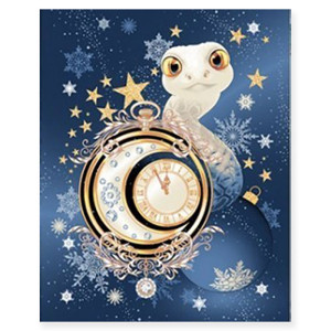 Полотенце кухонное "NewYear" рогожка "Новогодние змейки" (последний размер) 45х60