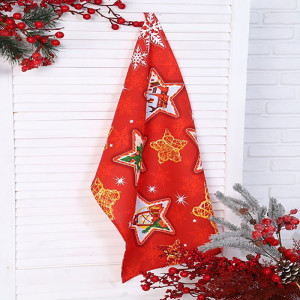 Полотенце кухонное "NewYear" рогожка "Новогодние звезды" (последний размер) 37х70
