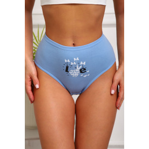 Трусы женские №64888 кулирка с лайкрой (р-ры: 48-52) голубой