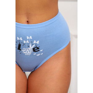 Трусы женские №64888 кулирка с лайкрой (р-ры: 48-52) голубой