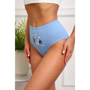Трусы женские №64888 кулирка с лайкрой (р-ры: 48-52) голубой
