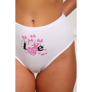 Трусы женские №64888 кулирка с лайкрой (р-ры: 48-52) белый