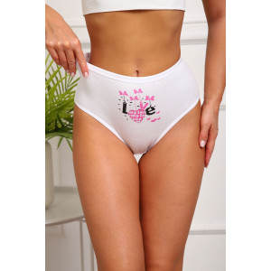 Трусы женские №64888 кулирка с лайкрой (р-ры: 48-52) белый