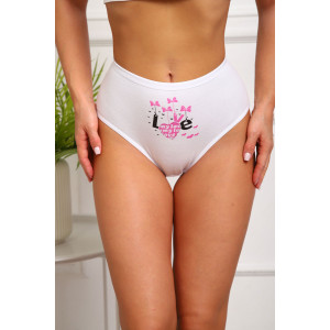 Трусы женские №64888 кулирка с лайкрой (р-ры: 48-52) белый