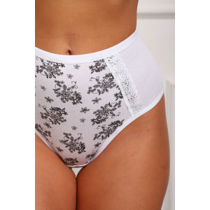 Трусы женские №64887 кулирка с лайкрой (р-ры: 46-50) белый