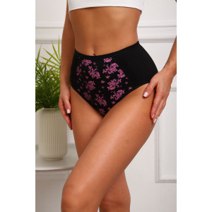 Трусы женские №64887 кулирка с лайкрой (р-ры: 46-50) черный