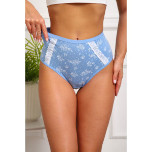 Трусы женские №64886 кулирка с лайкрой (р-ры: 48-52) голубой