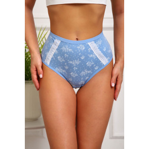 Трусы женские №64886 кулирка с лайкрой (р-ры: 48-52) голубой