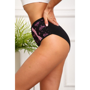 Трусы женские №64886 кулирка с лайкрой (р-ры: 48-52) черный
