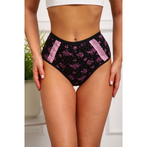 Трусы женские №64886 кулирка с лайкрой (р-ры: 48-52) черный