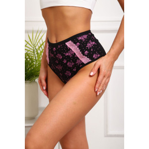 Трусы женские №64886 кулирка с лайкрой (р-ры: 48-52) черный
