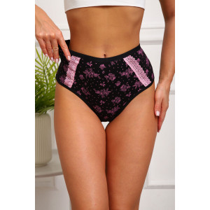 Трусы женские №64886 кулирка с лайкрой (р-ры: 48-52) черный