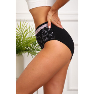 Трусы женские №64884 кулирка с лайкрой (р-ры: 46-50) черный