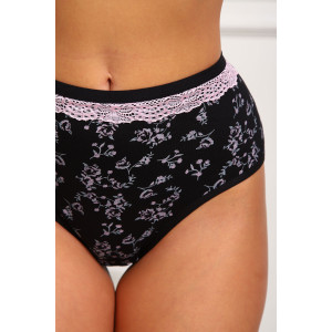 Трусы женские №64884 кулирка с лайкрой (р-ры: 46-50) черный