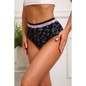 Трусы женские №64884 кулирка с лайкрой (р-ры: 46-50) черный