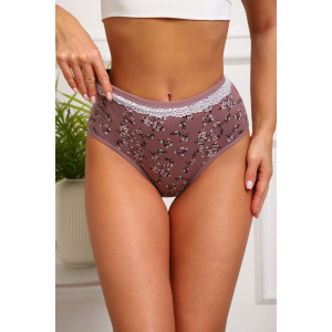 Трусы женские №64884 кулирка с лайкрой (р-ры: 46-50) кофе