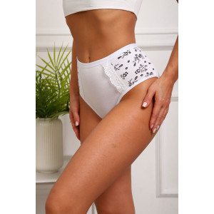 Трусы женские №64883 кулирка с лайкрой (р-ры: 48-52) белый