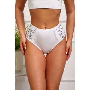 Трусы женские №64883 кулирка с лайкрой (р-ры: 48-52) белый