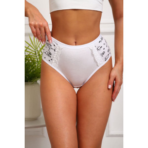 Трусы женские №64883 кулирка с лайкрой (р-ры: 48-52) белый
