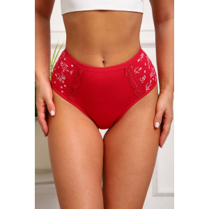 Трусы женские №64883 кулирка с лайкрой (р-ры: 48-52) красный
