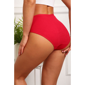 Трусы женские №64883 кулирка с лайкрой (р-ры: 48-52) красный