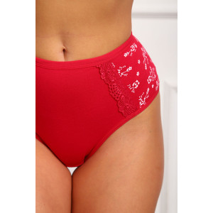 Трусы женские №64883 кулирка с лайкрой (р-ры: 48-52) красный