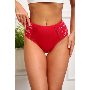Трусы женские №64883 кулирка с лайкрой (р-ры: 48-52) красный