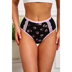Трусы женские №64882 кулирка с лайкрой (р-ры: 48-52) черный